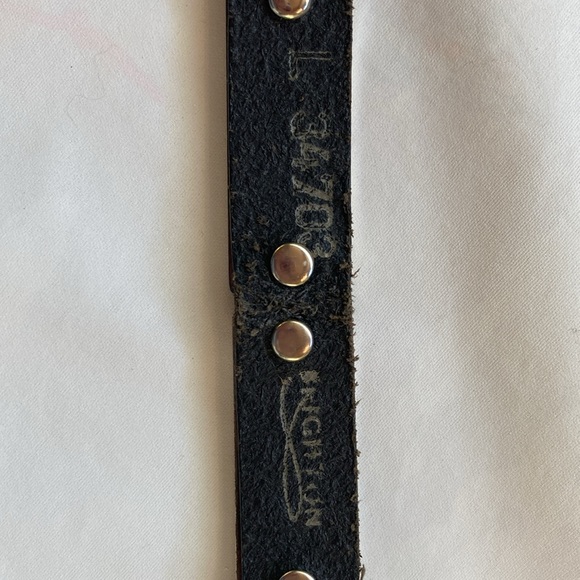 Vintage Brighton silver and black leather belt - Picture 8 of 10